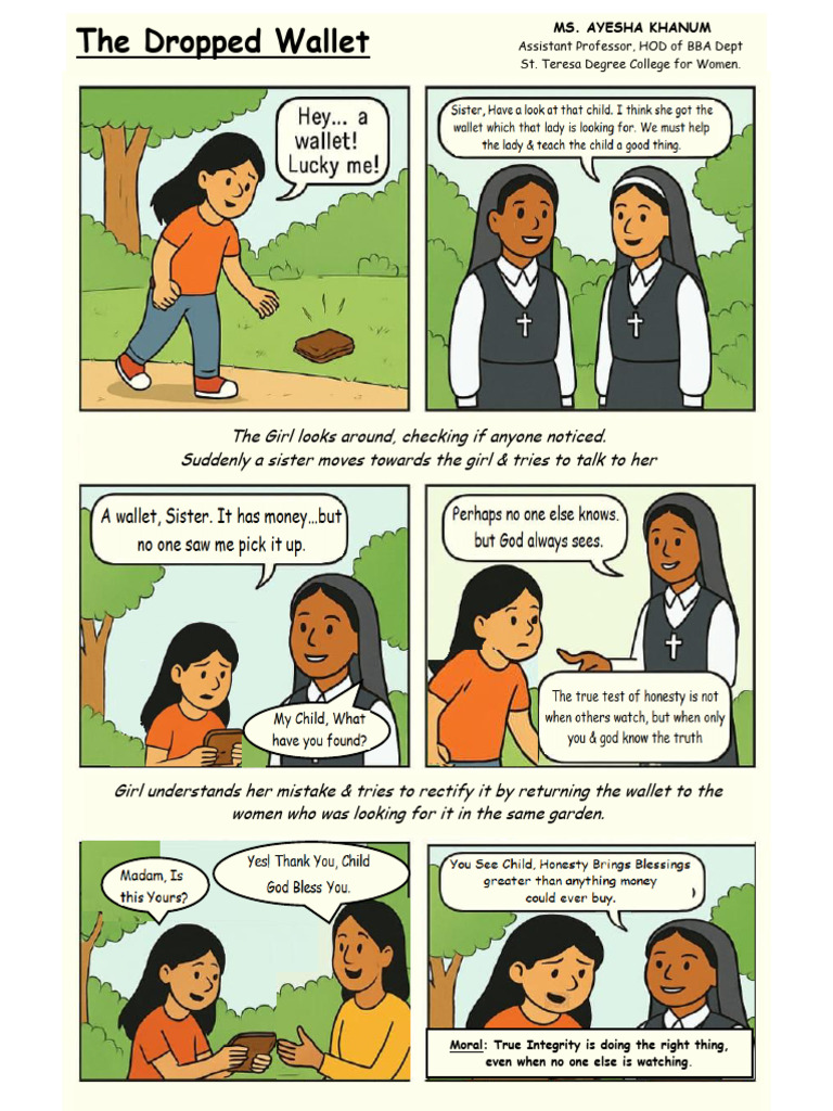 The Dropped Wallet - Comic (Ayesha Khanum) | PDF
