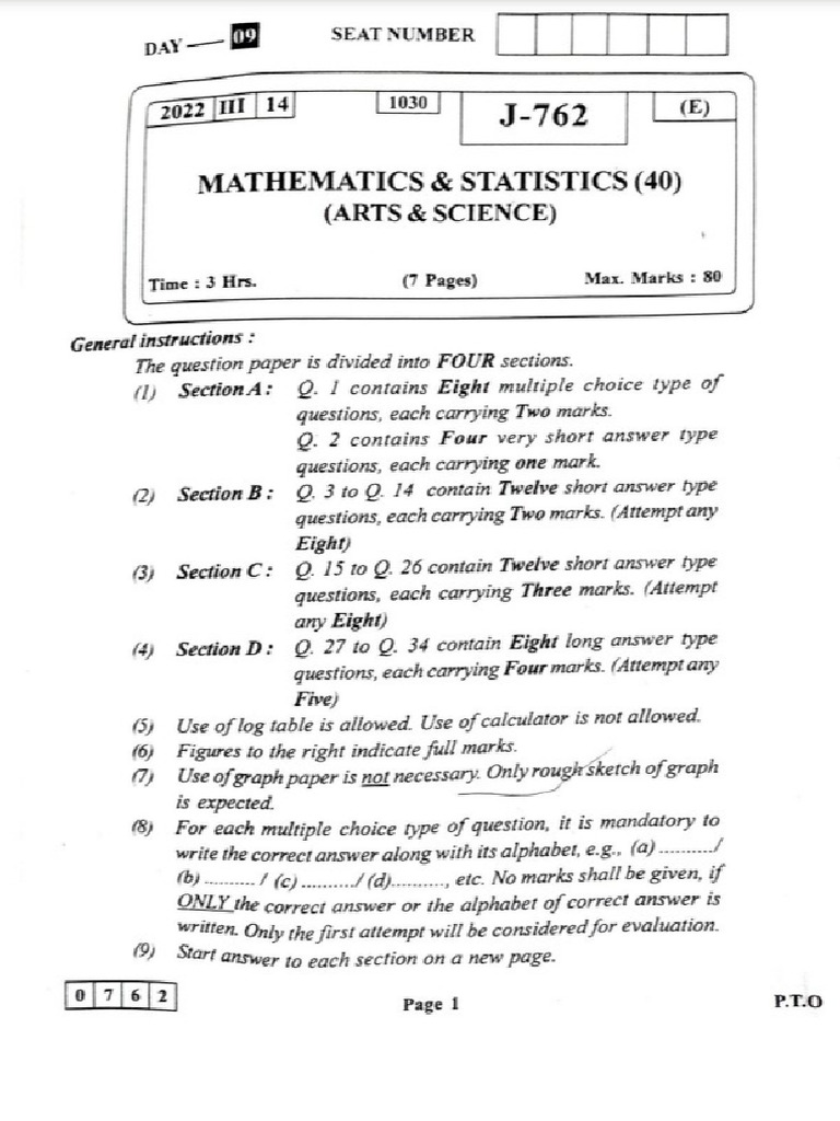 Maths Question 22 | PDF