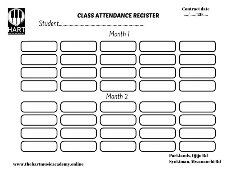 Class Attendance Register PDF | PDF