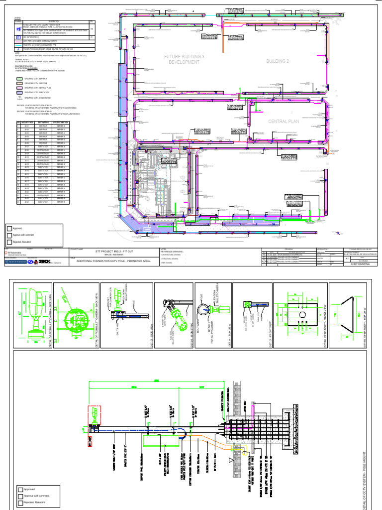Layout CCTV Perimeter - Independent Foundation & Pole of CCTV | PDF ...