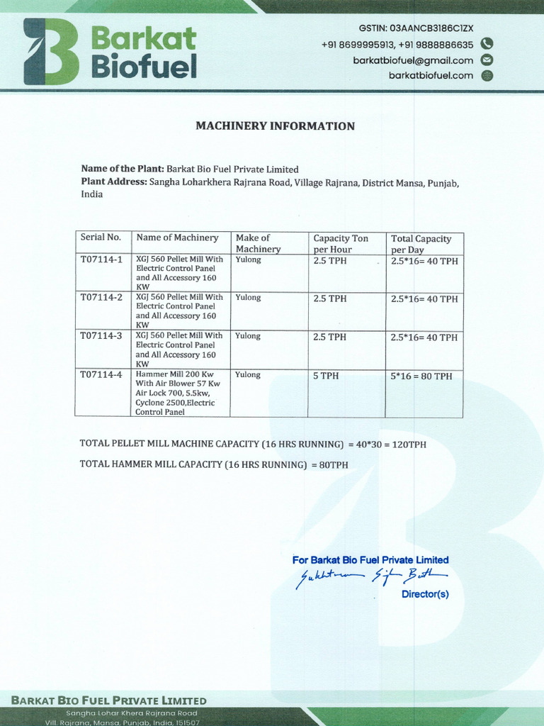 Machinery Information | PDF