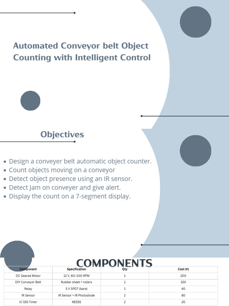 Conveyor With Auto Counting and Intelligent Control | PDF | Timer | Relay