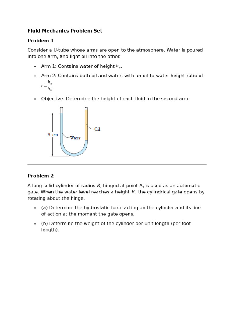 Fluid Mechanics Exam Set | PDF