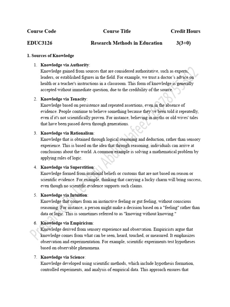 Research Methods in Education | PDF | Sampling (Statistics) | Hypothesis