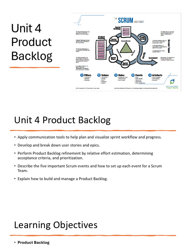 Unit 4 Product Backlog 2025 | PDF | Agile Software Development ...