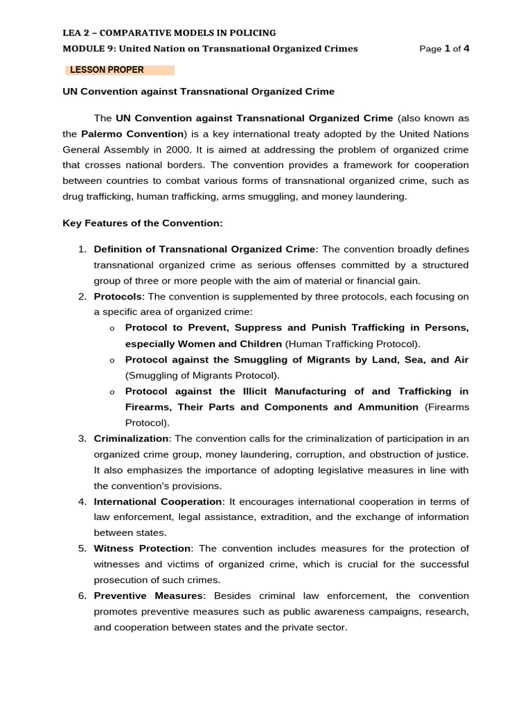 MODULE 9. Lesson Proper | PDF | Transnational Organized Crime ...