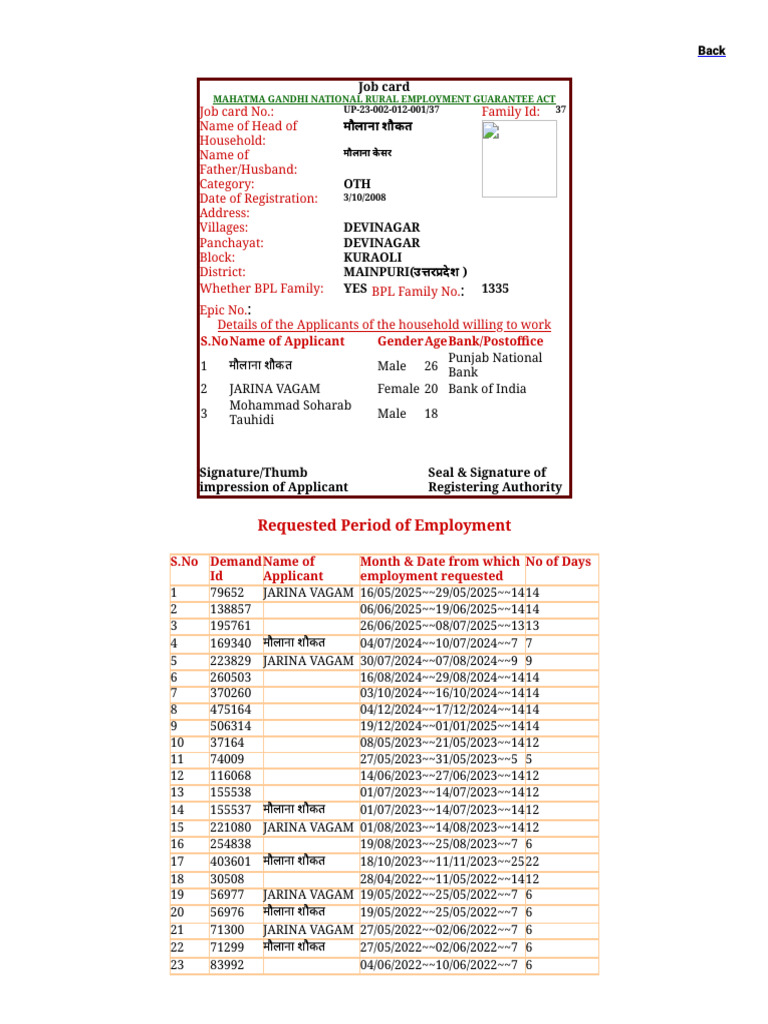 Job Card | PDF
