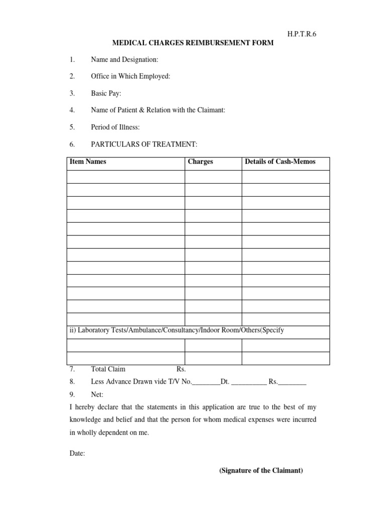 Medical Reimbursement Form | PDF