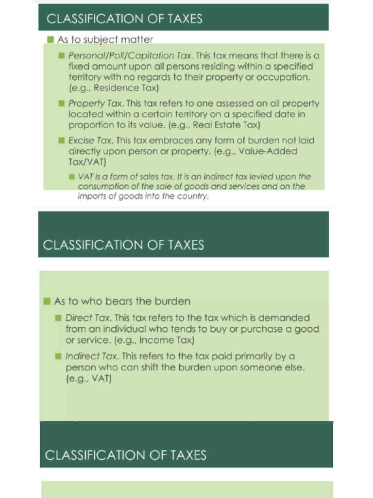 Classification of Taxes | PDF