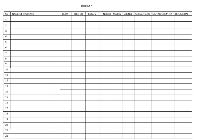 Claass Register | PDF