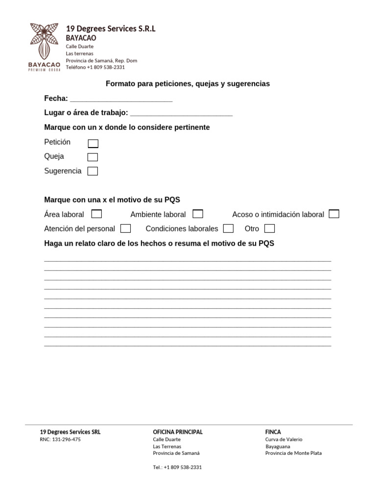 Formato para Quejas | PDF