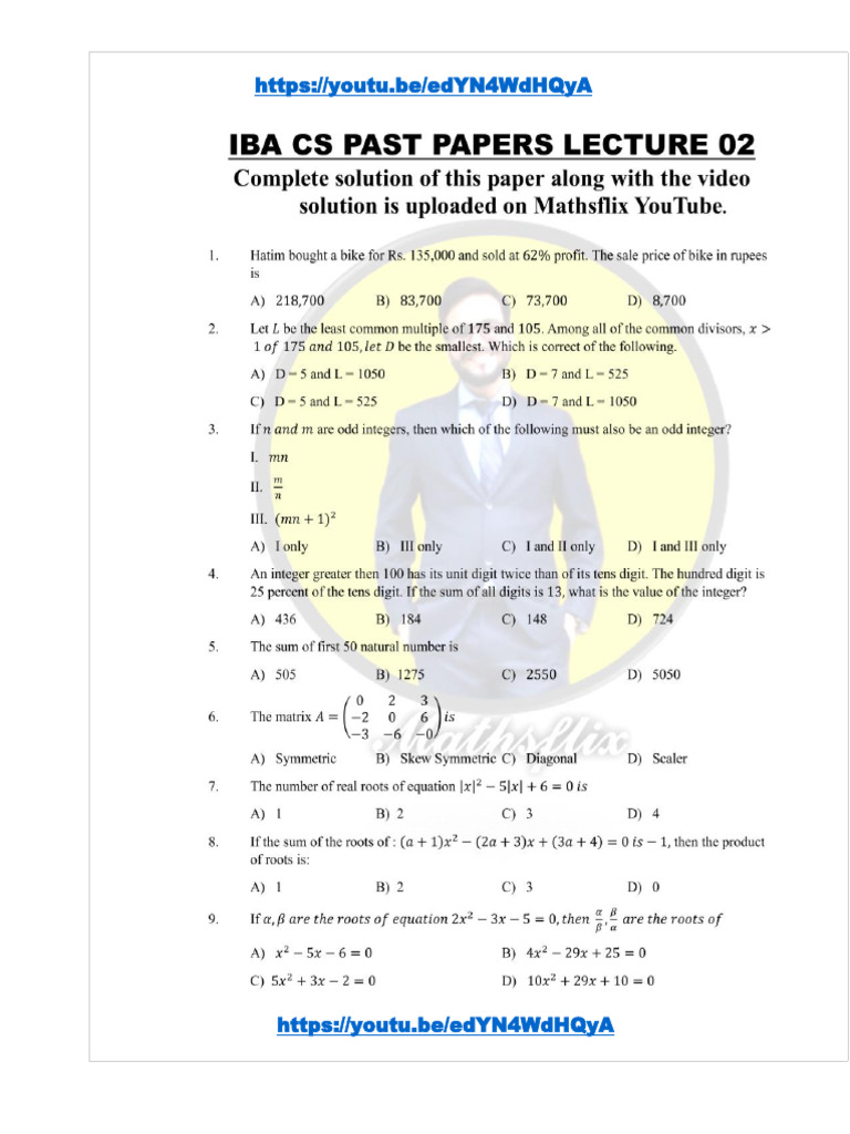 Iba CS Paper 02 | PDF