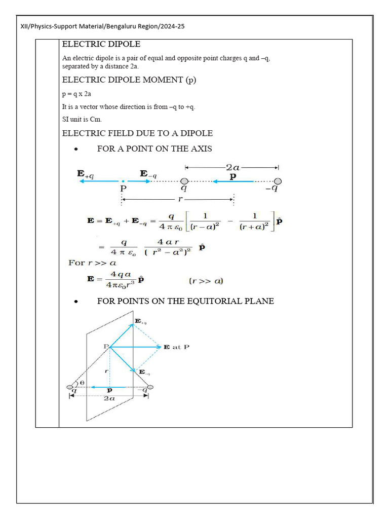 Electric Dipole Moment (P) | PDF | Capacitance | Capacitor