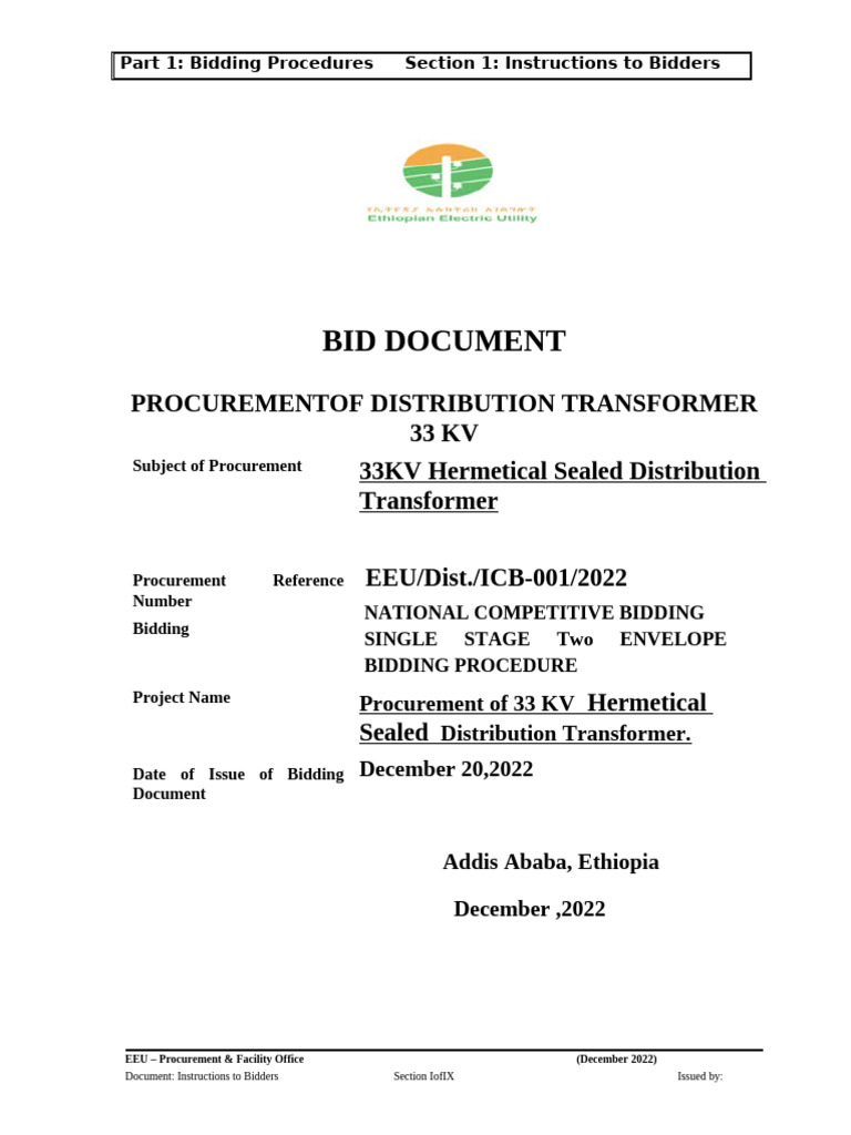 3 Phase Normal 15KV Distribution Transformers Write Up and G T P | PDF ...