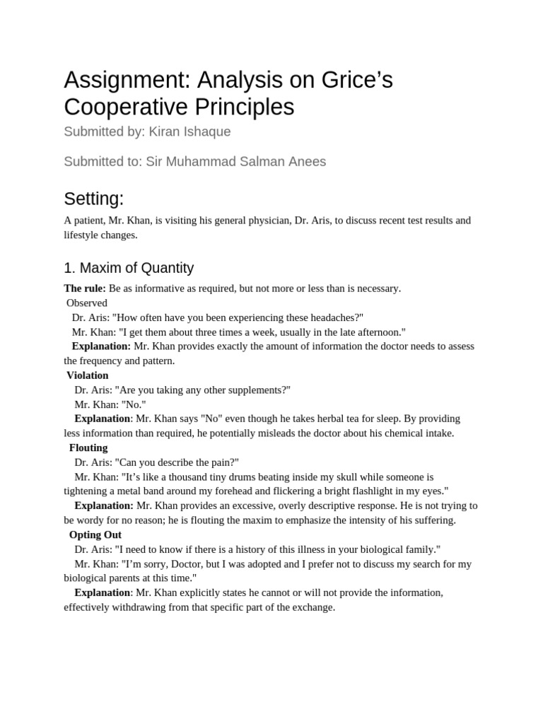 Cooperative Principles | PDF