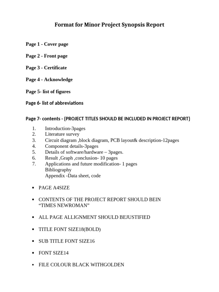 Minor Project Synopsis Format 2025-26 | PDF