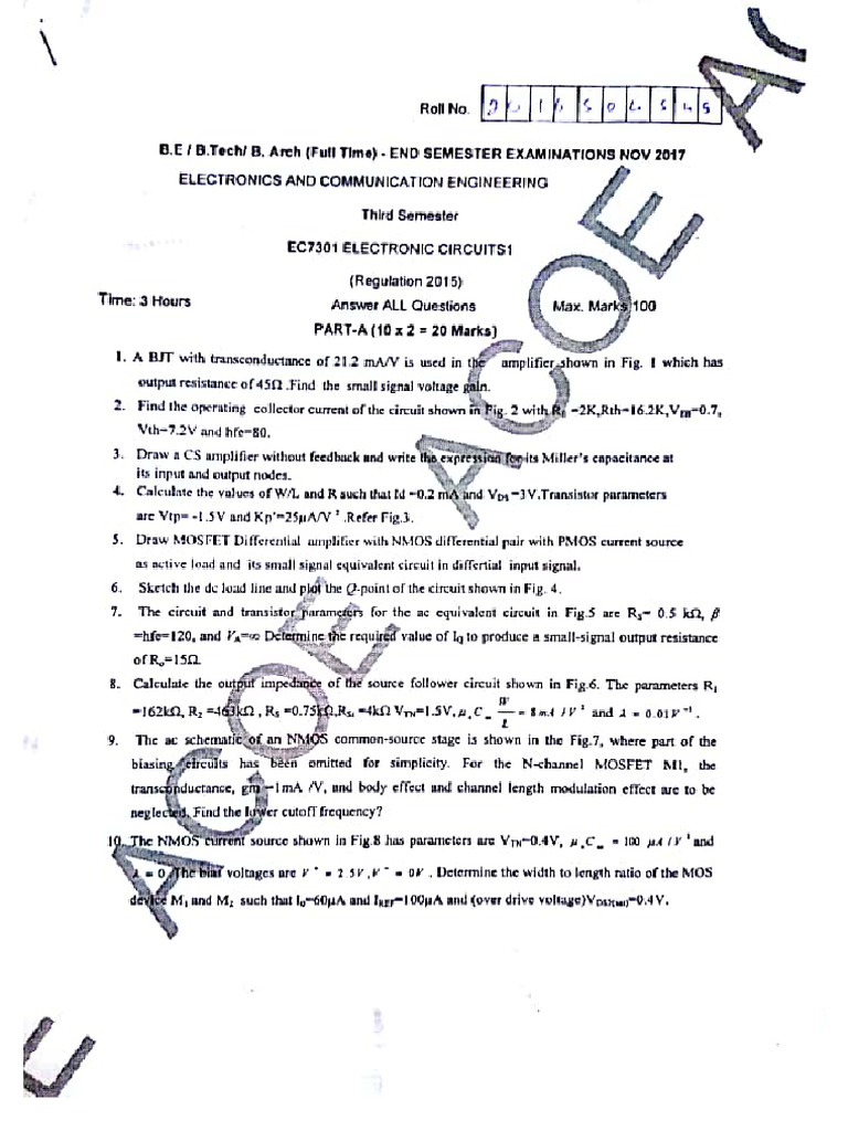 3rd Semester Ece Question Papers | PDF