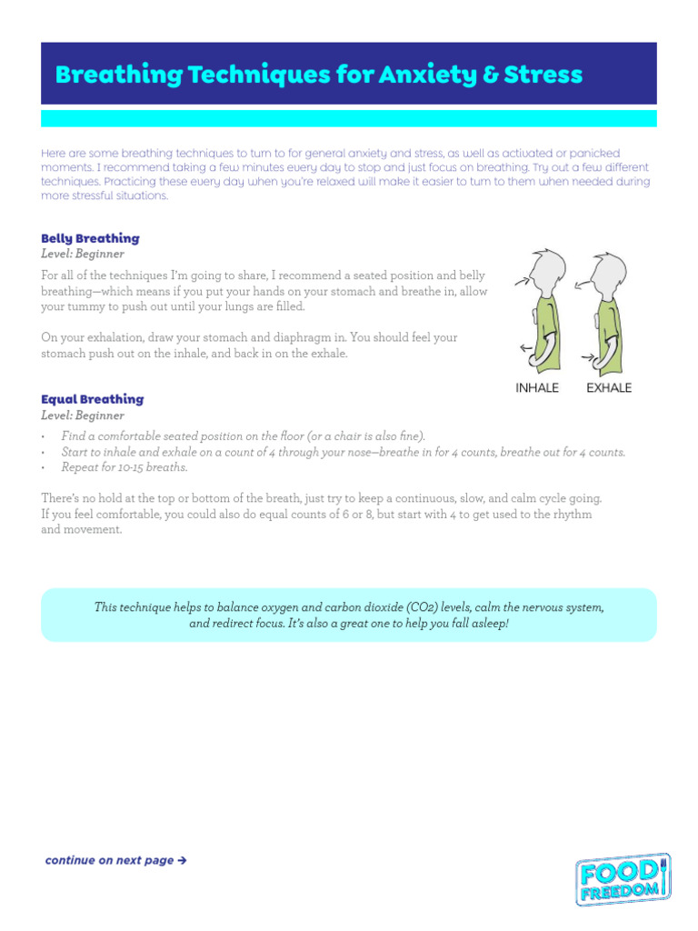 Breathing Exercises For Stress | PDF | Breathing | Exhalation