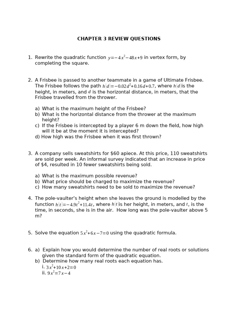 Chapter 3 Review Questions 2025 | PDF