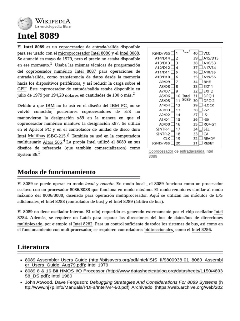 Intel 8089 | PDF | Ciencias de la Computación | Ingeniería Informática