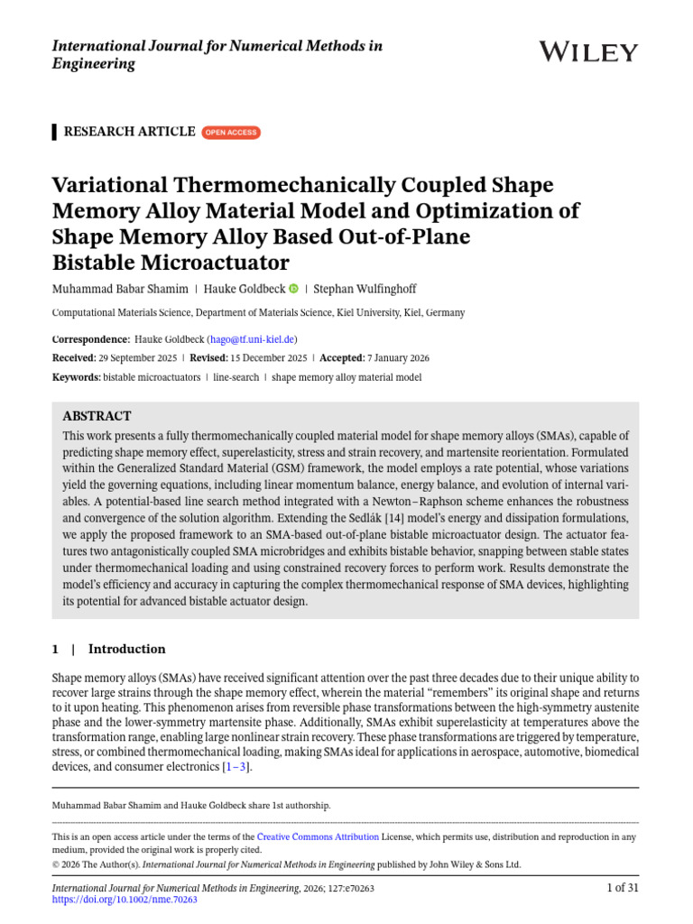 Variational Thermomechanically Coupled Shape Memor | PDF | Elasticity ...