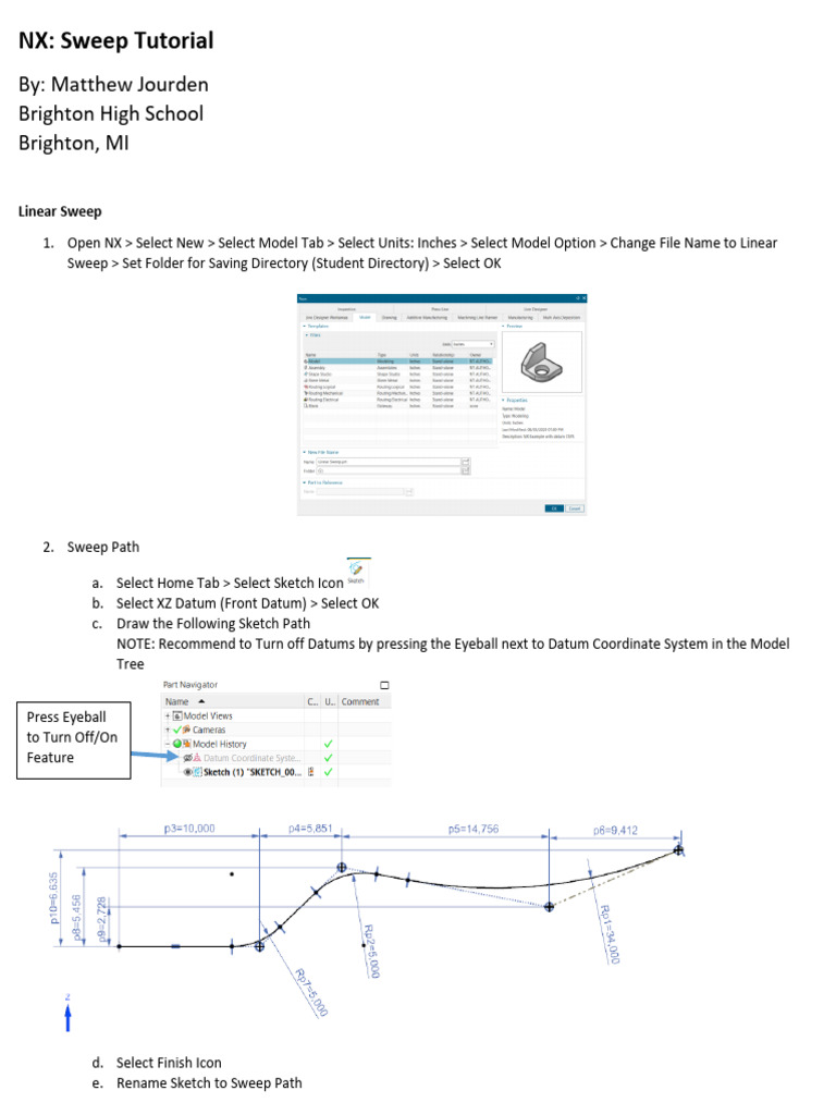 04a NX Linear Sweep Tutorial | PDF
