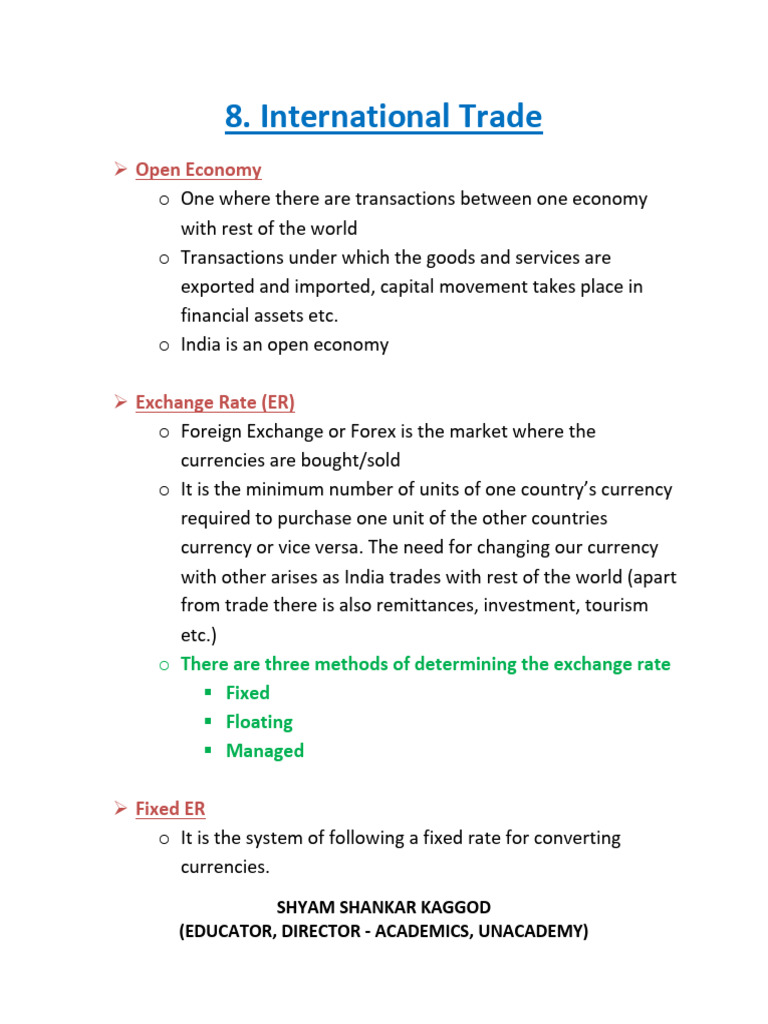 8 International Trade Notes | PDF | Currency Appreciation And ...