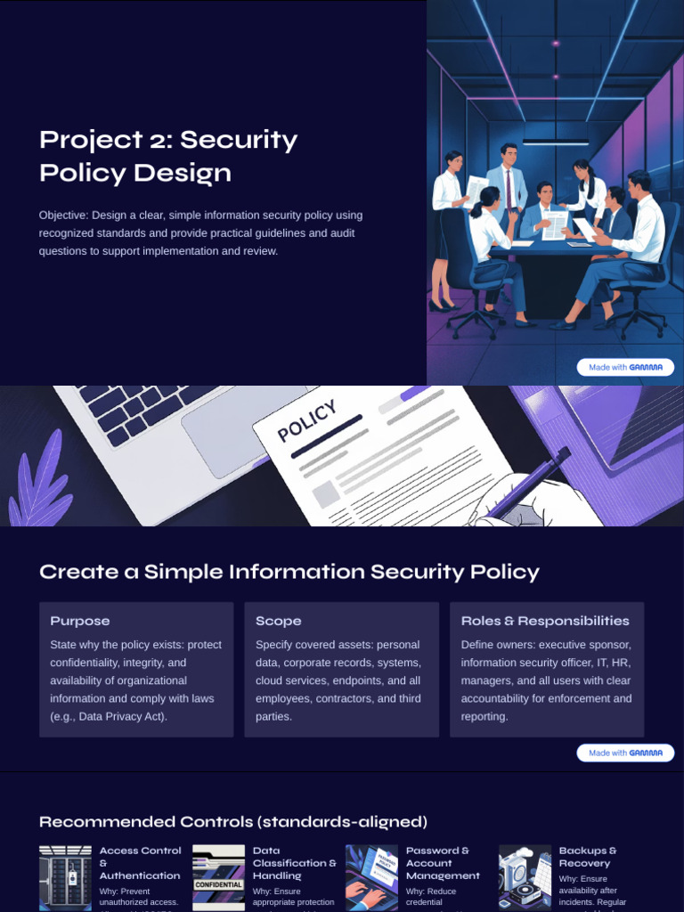 Project 2 Security Policy Design | PDF | Information Security | Security