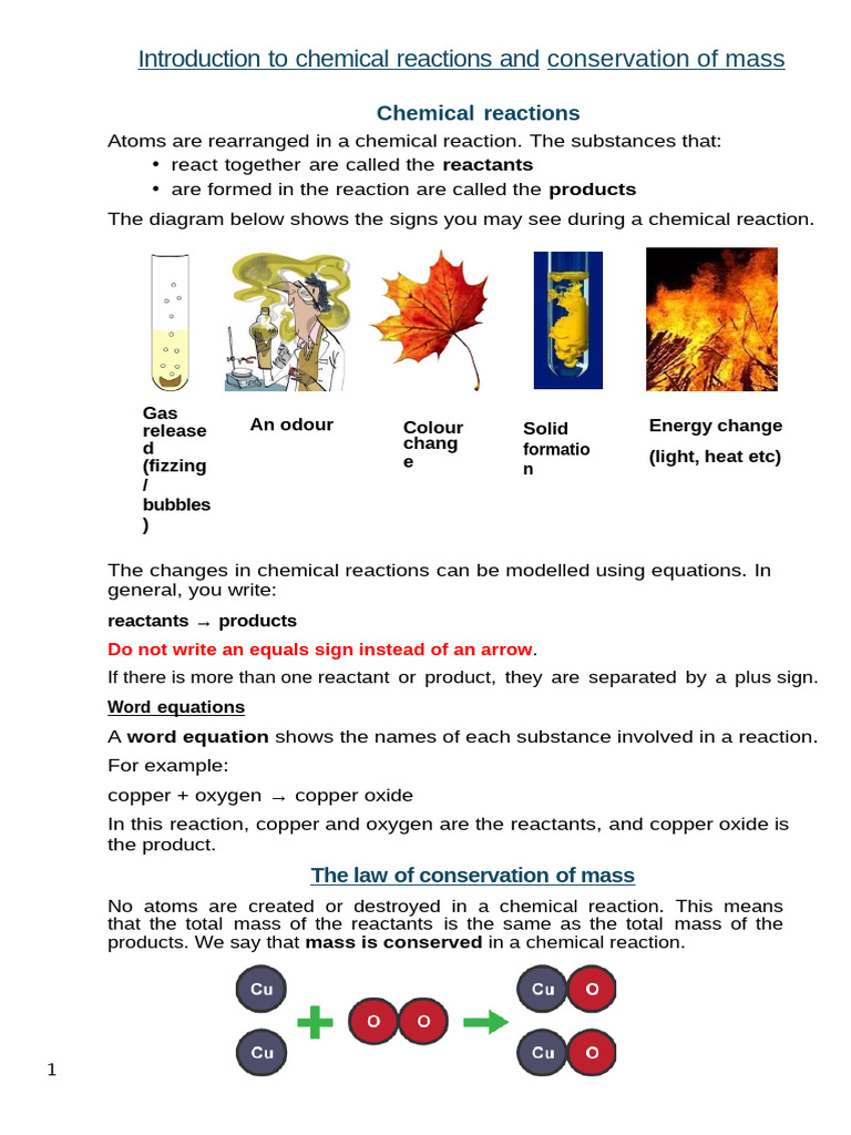 Worksheet - Chemical Reactions - 8 | PDF | Hydroxide | Chemical Reactions