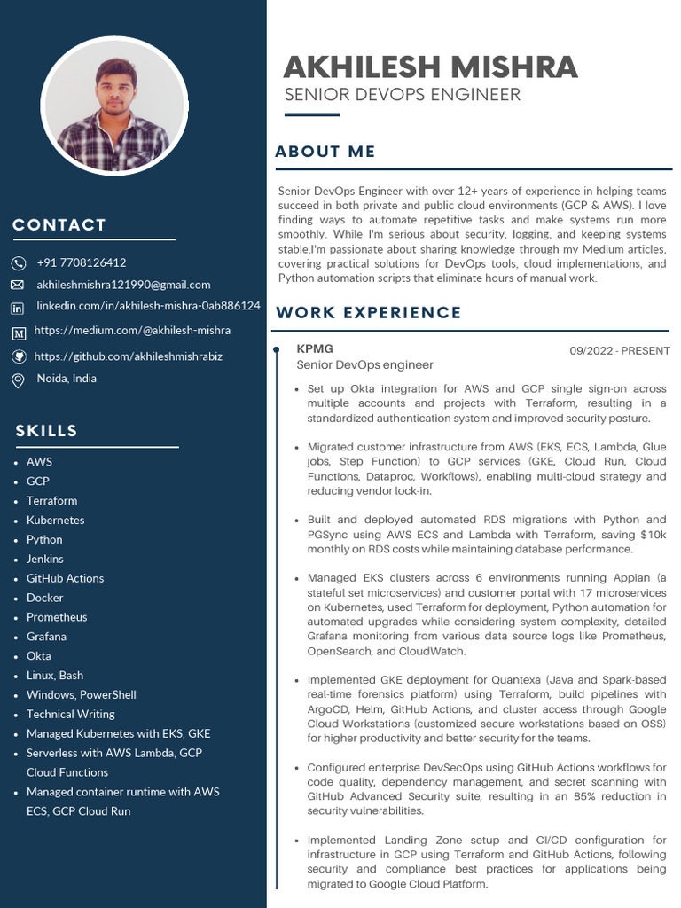 Akhilesh Mishra Devops Resume | PDF | Cloud Computing | Amazon Web Services