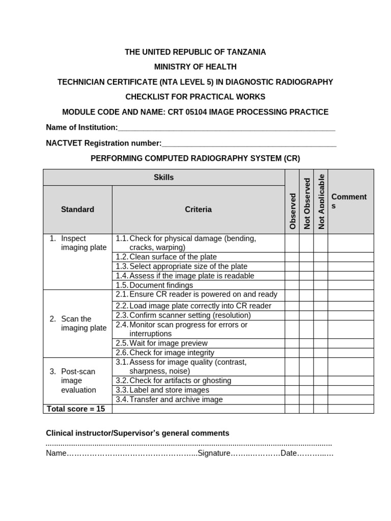 Performing Computed Radiography System (CR) | PDF | Radiography | Imaging