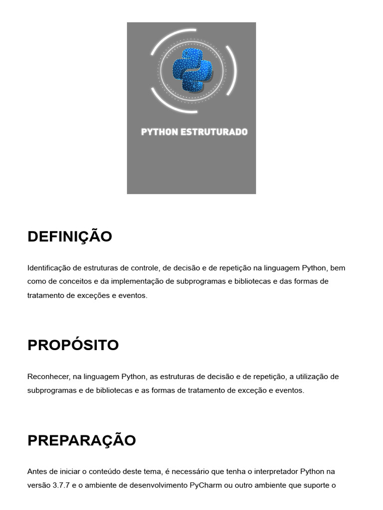 3 - Python Estruturado | PDF | Python (linguagem de programação ...