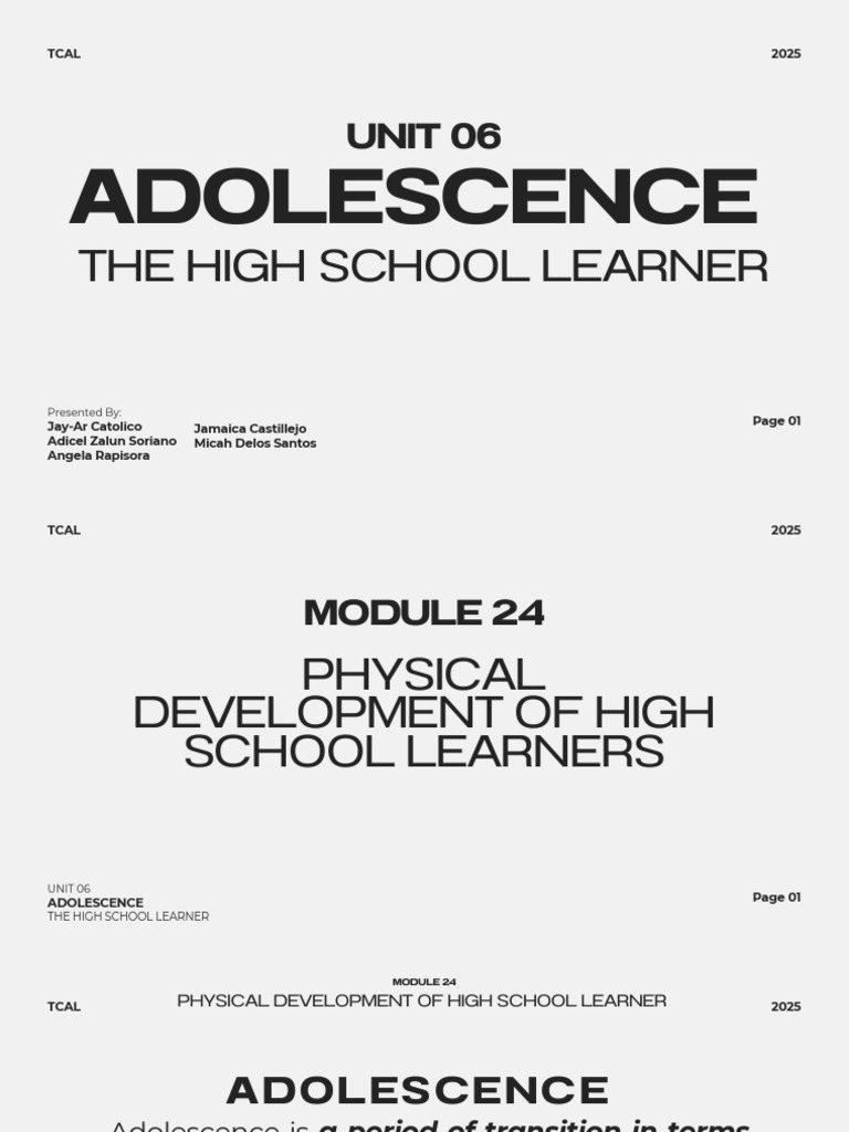 Unit 6 Adolescence (The High School Learners) | PDF | Adolescence | Puberty