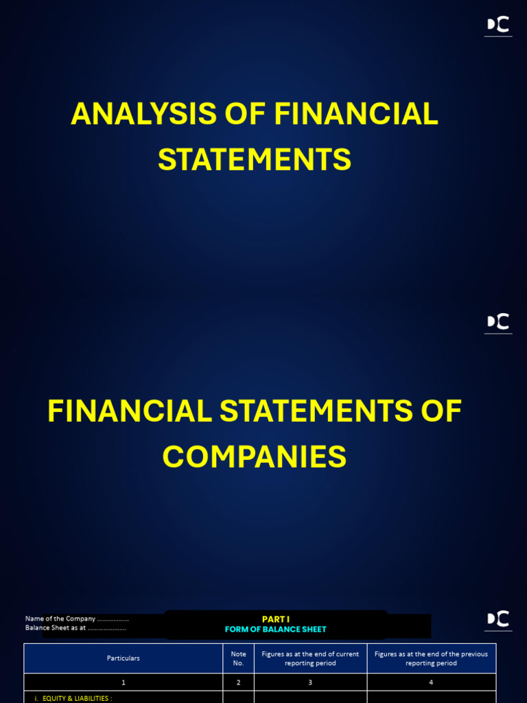 Live PPT Analysis of Financial Statements | PDF | Balance Sheet | Book ...