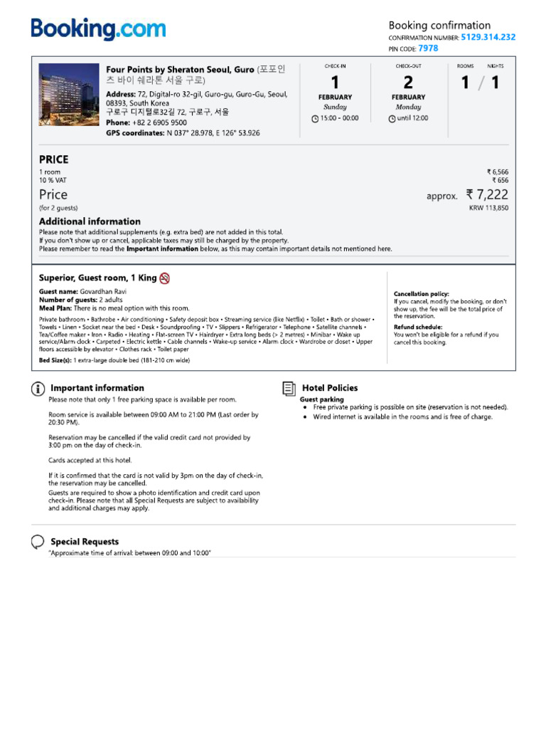 Booking Confirmation | PDF