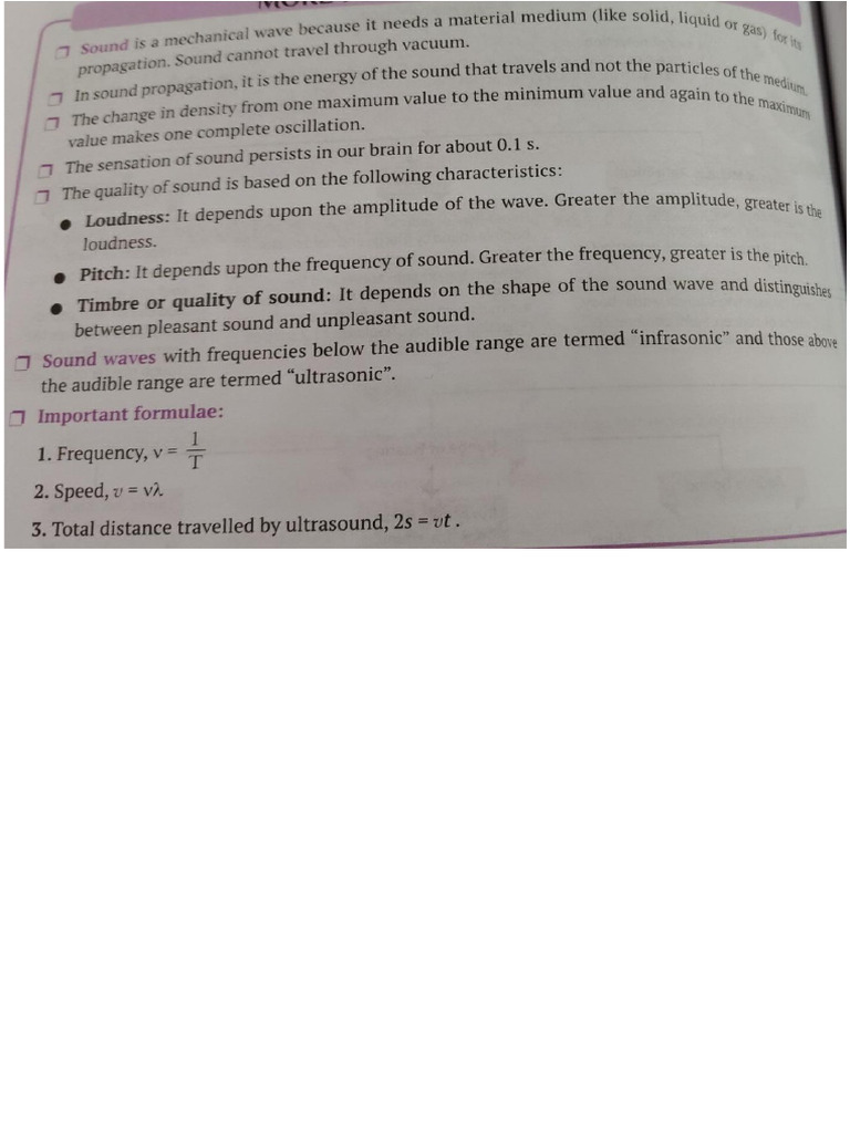 Physics Sound Notes | PDF