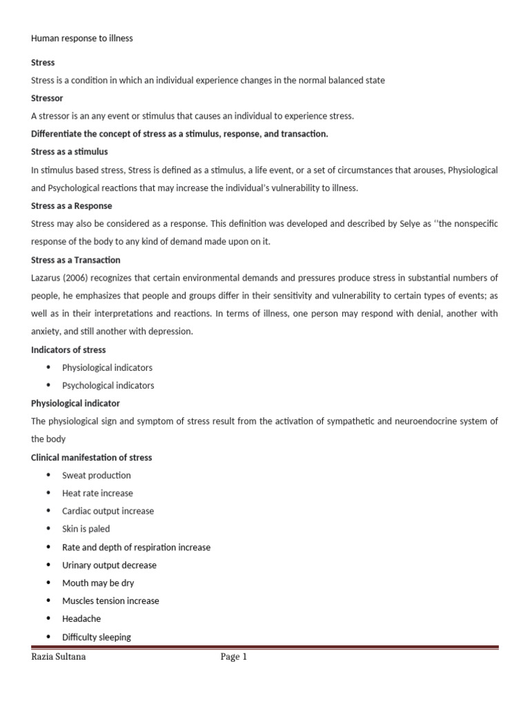 FON2 Unit 11 Stress and Coping | PDF | Stress (Biology) | Anxiety
