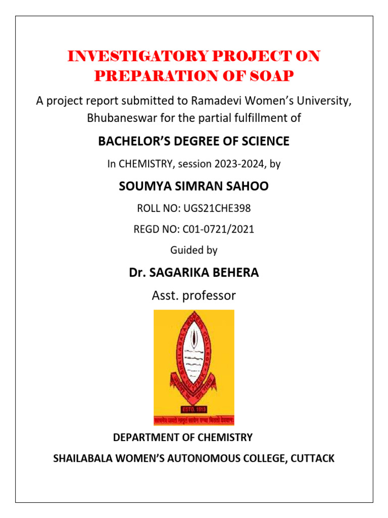 Soumya Simran Sahoo | PDF | Soap | Sodium Hydroxide