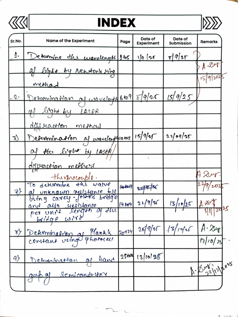 Physics Lab First Sem | PDF