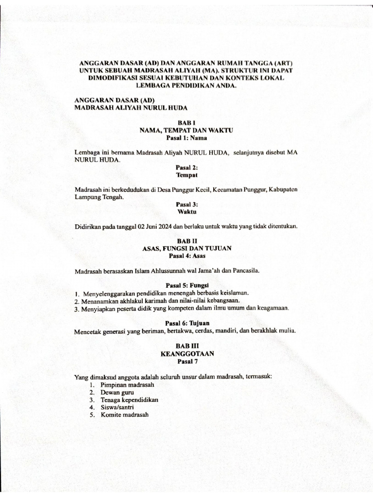 Edit Adrt Yayasan | PDF