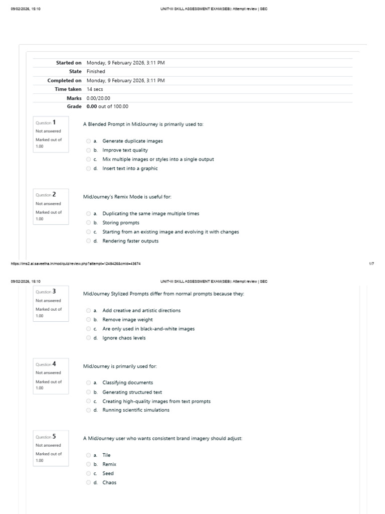 Started On State Completed On Time Taken Marks Grade 0.00 | PDF | Computing