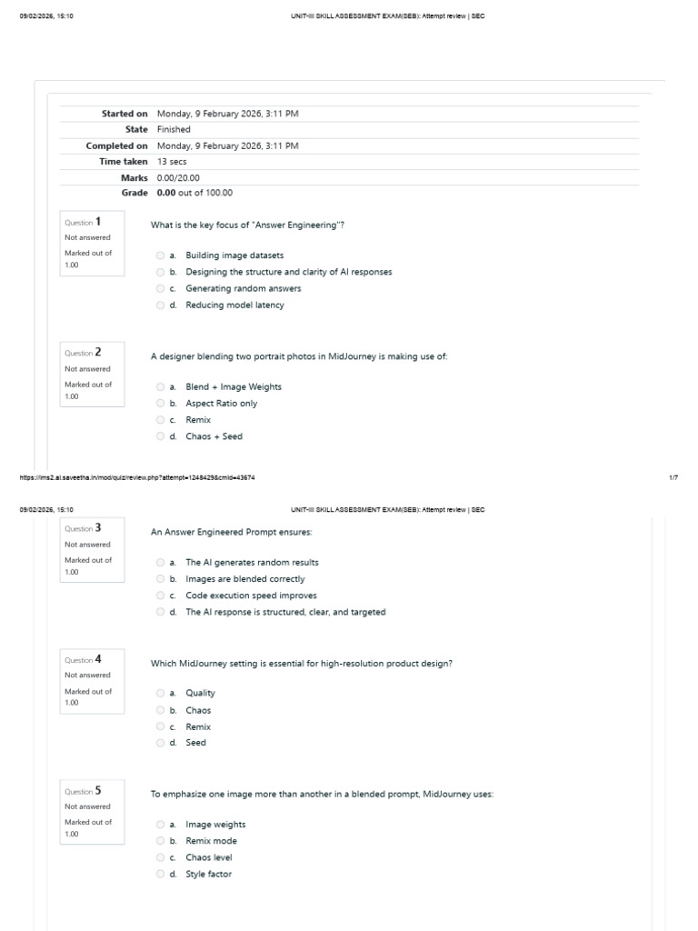 Started On State Completed On Time Taken Marks Grade 0.00 | PDF ...