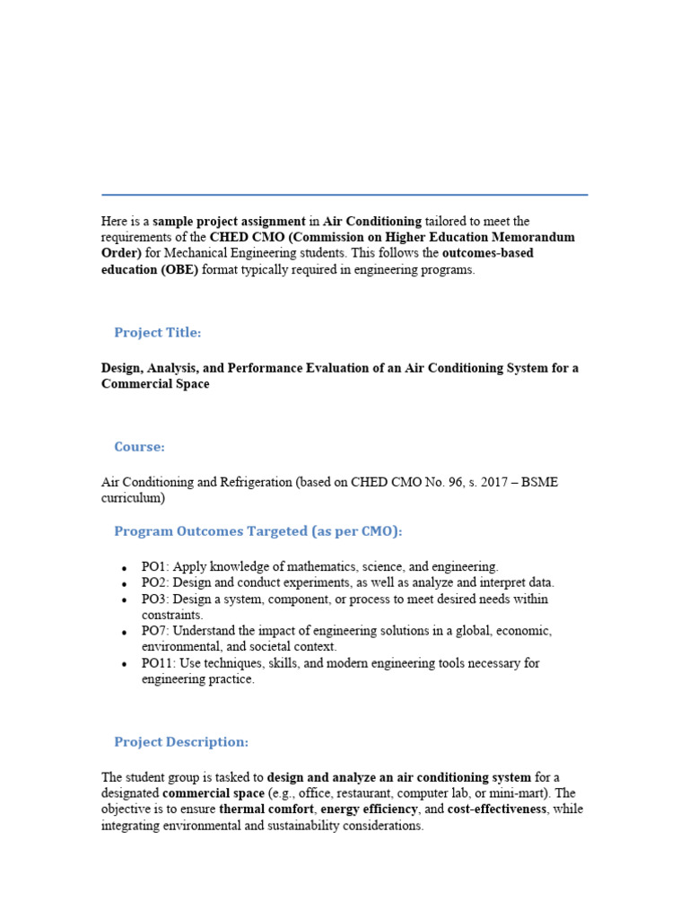 Air Conditioning System Project Report | PDF | Air Conditioning ...