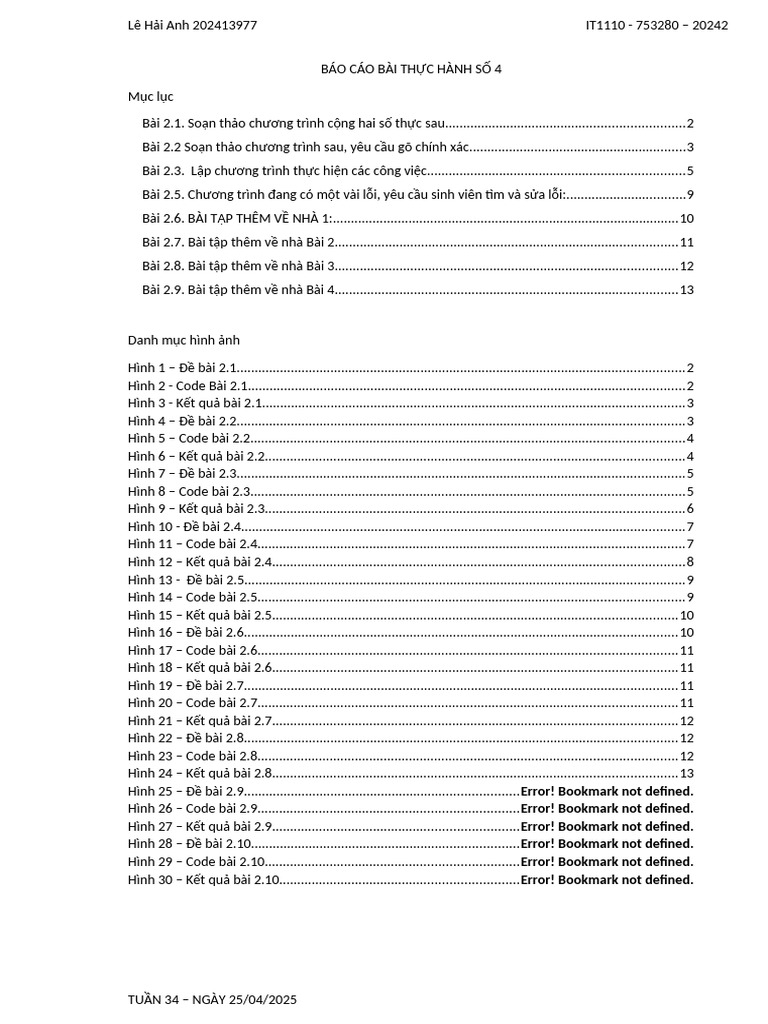 MauBC BTH02 MSSV - MaLop | PDF