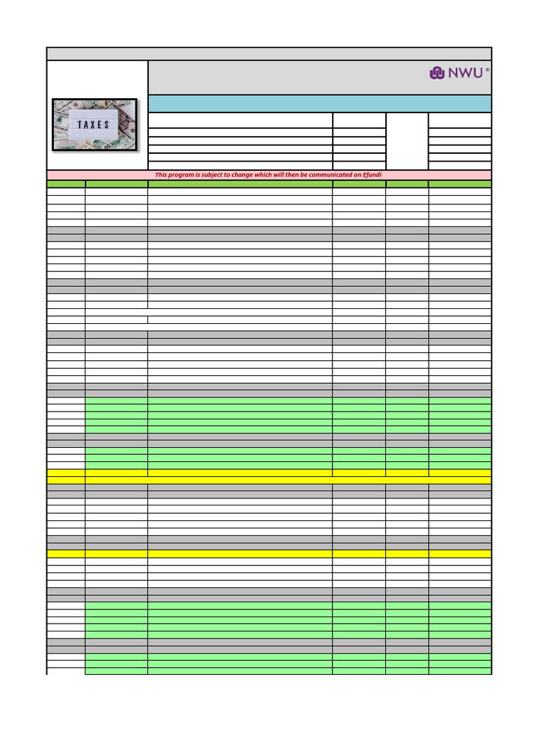 TAXF211 Workprogramme | PDF | Income | Taxes