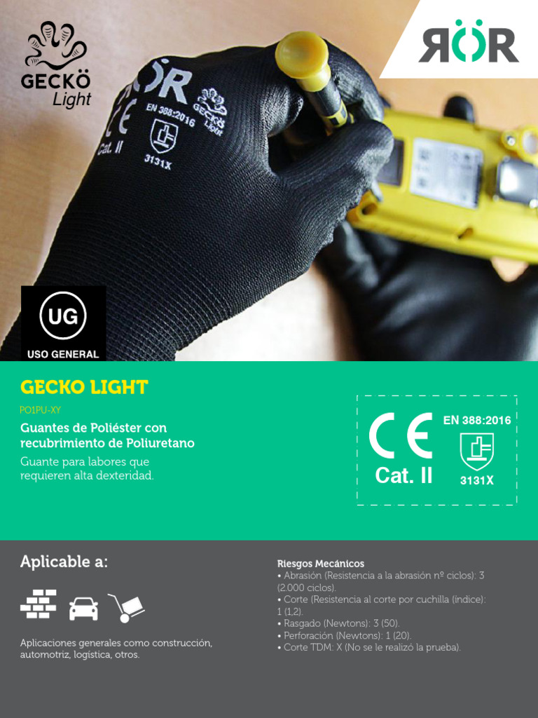 Gecko Light | PDF | Guante | Materiales