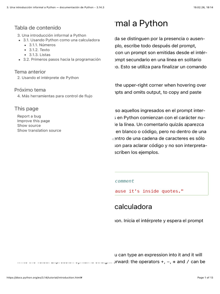Una Introducción Informal A Python | PDF | Python (lenguaje de ...