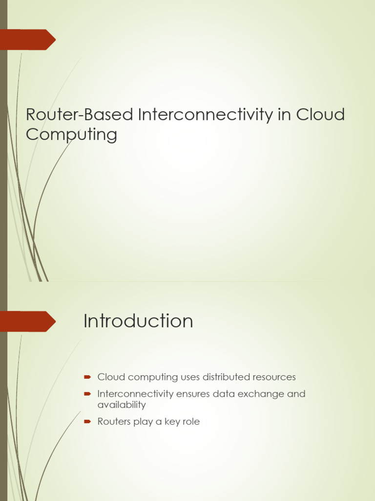 Router Based Interconnectivity in Cloud Computing | PDF