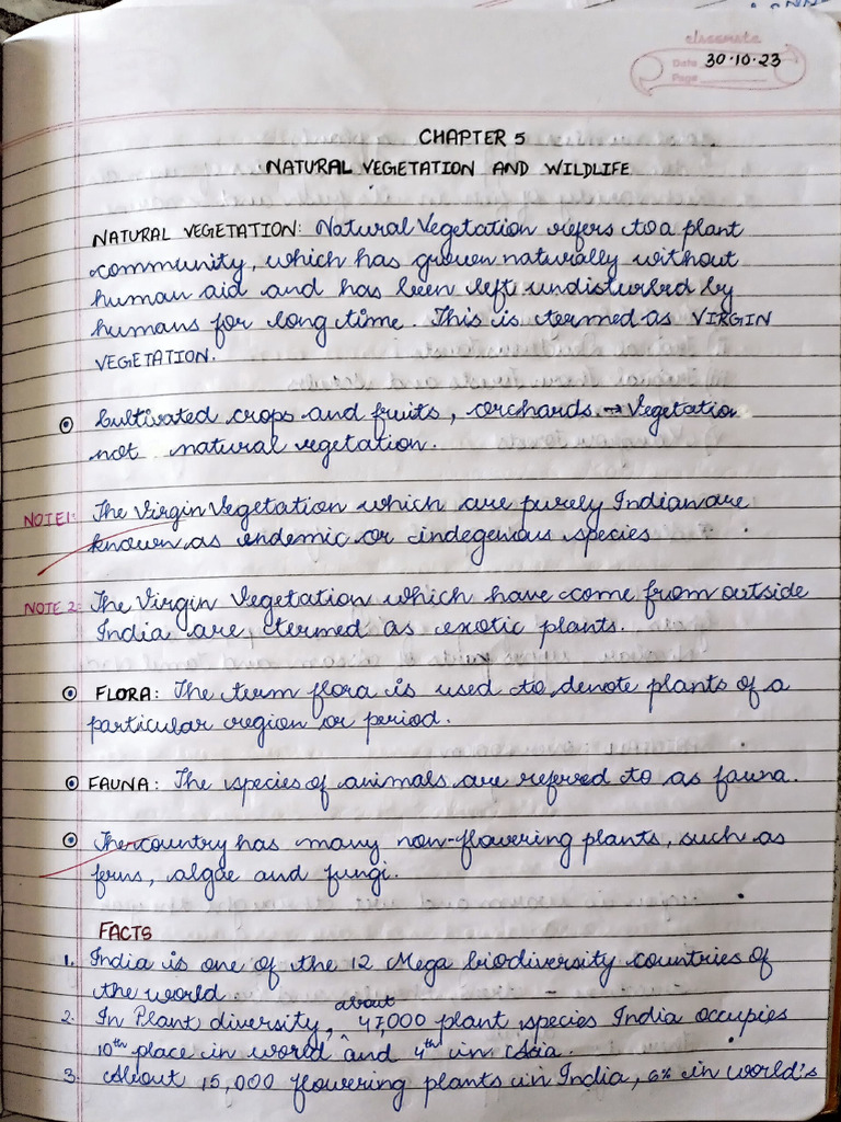 Natural Vegetation Notes | PDF