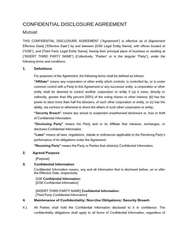 Confidentiality Disclosure Agreement - Mutual | PDF | Legal Remedy ...